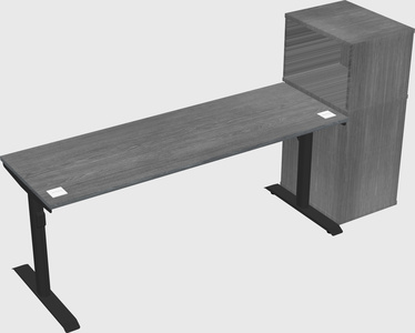 Dual motor electric desk w/cabinet