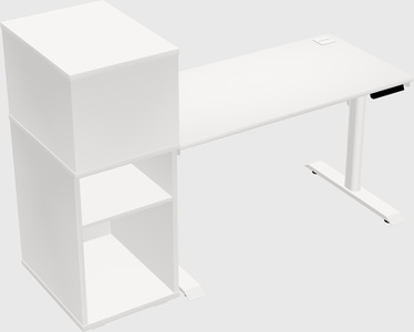 Dual motor electric desk w/cabinet