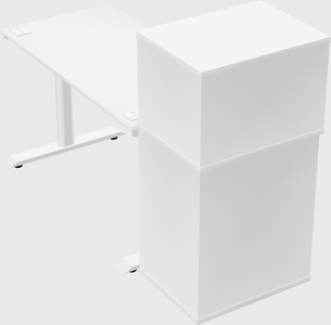 Dual motor electric desk w/cabinet