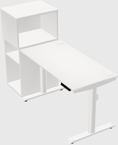 Dual motor electric desk w/cabinet