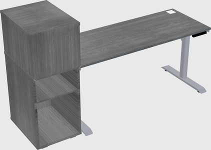 Dual motor electric desk w/cabinet