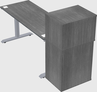 Dual motor electric desk w/cabinet