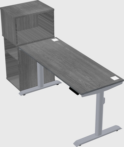 Dual motor electric desk w/cabinet