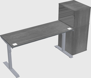 Dual motor electric desk w/cabinet
