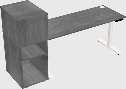 Dual motor electric desk w/cabinet
