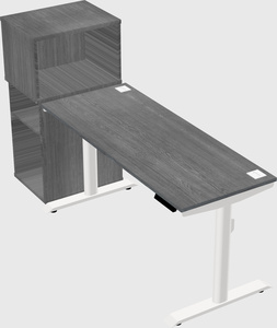 Dual motor electric desk w/cabinet