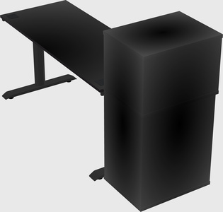 Dual motor electric desk w/cabinet