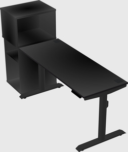 Dual motor electric desk w/cabinet