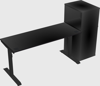 Dual motor electric desk w/cabinet