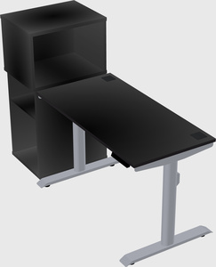 Dual motor electric desk w/cabinet