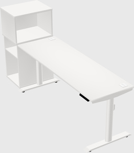 Dual motor electric desk w/cabinet