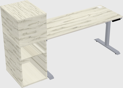 Dual motor electric desk w/cabinet