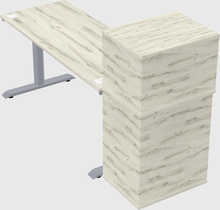 Dual motor electric desk w/cabinet