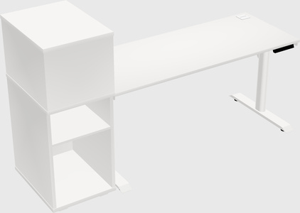 Dual motor electric desk w/cabinet
