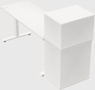 Dual motor electric desk w/cabinet
