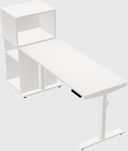 Dual motor electric desk w/cabinet