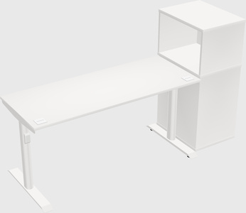 Dual motor electric desk w/cabinet