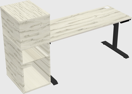Dual motor electric desk w/cabinet