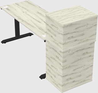 Dual motor electric desk w/cabinet