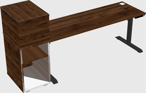 Dual motor electric desk w/cabinet