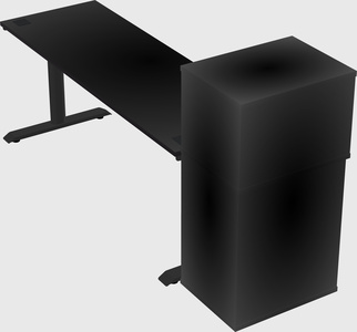 Dual motor electric desk w/cabinet
