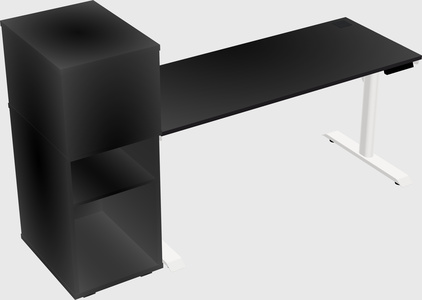 Dual motor electric desk w/cabinet