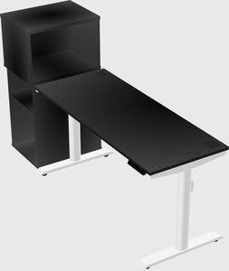 Dual motor electric desk w/cabinet