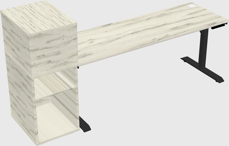 Dual motor electric desk w/cabinet