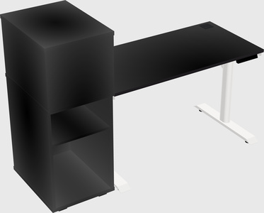 Dual motor electric desk w/cabinet