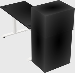 Dual motor electric desk w/cabinet