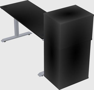 Dual motor electric desk w/cabinet