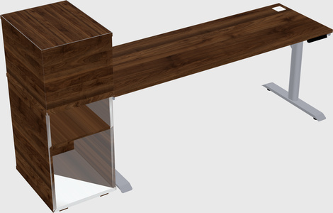 Dual motor electric desk w/cabinet