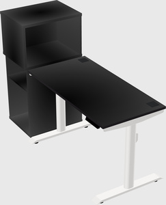 Dual motor electric desk w/cabinet