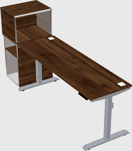 Dual motor electric desk w/cabinet