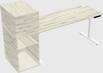 Dual Motor Electric Desk W/cabinet