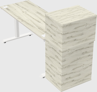 Dual motor electric desk w/cabinet