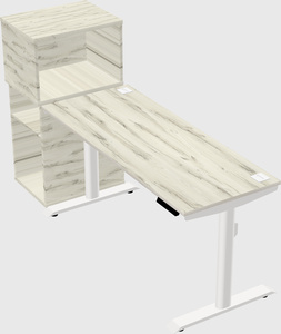 Dual motor electric desk w/cabinet