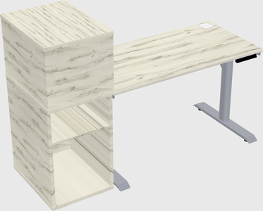 Dual motor electric desk w/cabinet