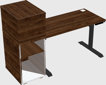 Dual motor electric desk w/cabinet