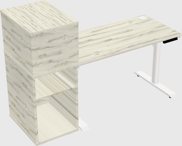 Dual Motor Electric Desk W/cabinet