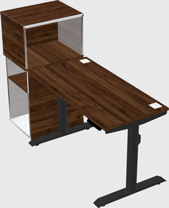 Dual motor electric desk w/cabinet