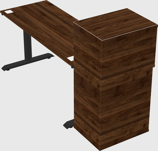 Dual motor electric desk w/cabinet