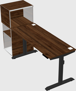 Dual motor electric desk w/cabinet