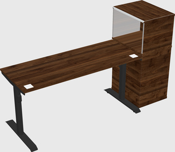 Dual motor electric desk w/cabinet