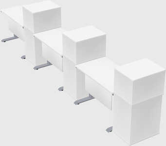 Dual motor electric desk w/cabinet