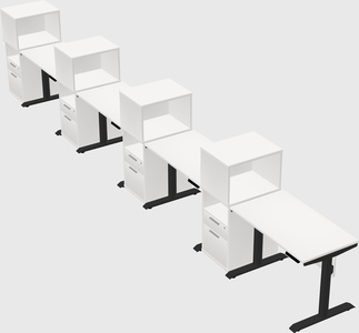 Dual motor electric desk w/cabinet