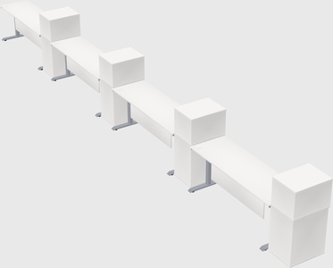Dual motor electric desk w/cabinet
