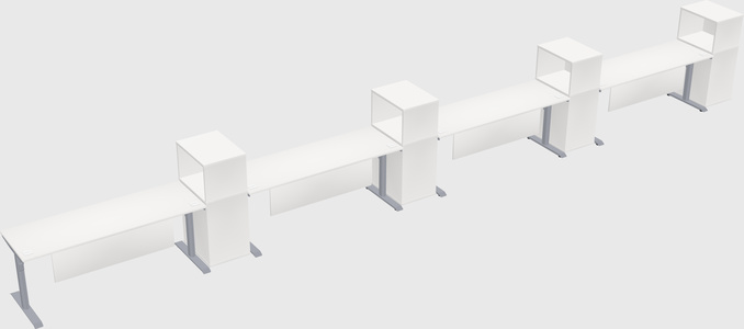 Dual motor electric desk w/cabinet