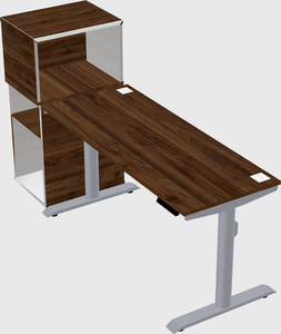 Dual motor electric desk w/cabinet