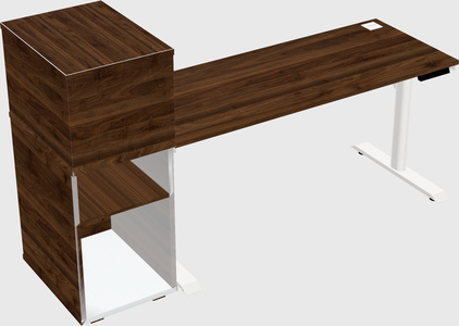 Dual motor electric desk w/cabinet